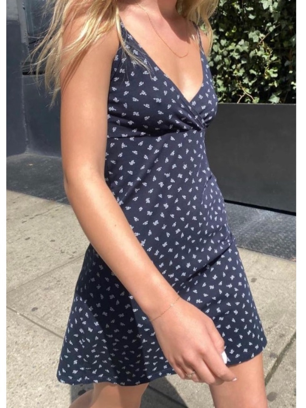 BRANDY MELVILLE navy floral Amara mini dress